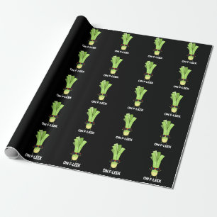 Papel De Presente No Fleek Funny Veggie Leek Pun Dark BG