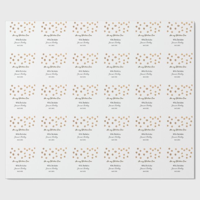 Papel De Presente No meu aniversário de 40, ouro pontos feliz (Aberto)