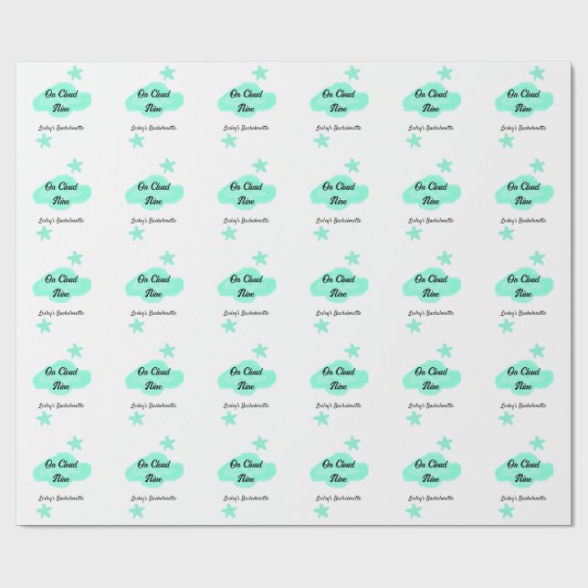 Papel De Presente No nono pastel verde estrelas despedida de solteir (Aberto)