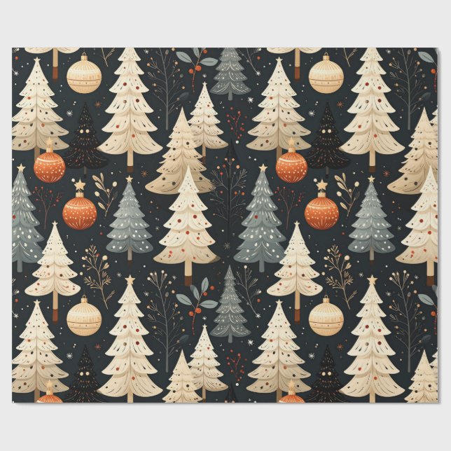 Papel De Presente Noir Noël tree (Aberto)