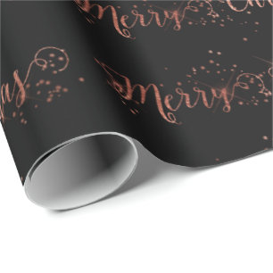 Papel De Presente Noir preto Dourado cor-de-rosa do roteiro do Feliz