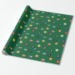 Papel De Presente Noite de Jogo Bilhar Tubarão Piscina<br><div class="desc">Este padrão apresenta bolas desenhadas à mão 1-15,  sólidos e listras evocando os clássicos bilhares.</div>