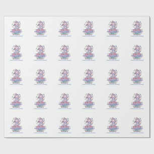 Papel De Presente Noite de Karaokê Unicórnio Tipografia Negrito Prod