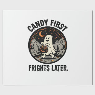 Papel De Presente Noite de Terror de Doces de Halloween