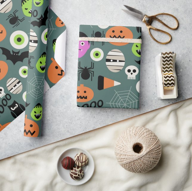 Papel De Presente Noite de Terror do Halloween (Artesanato)