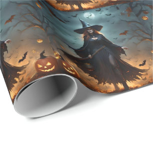 Papel De Presente "Noite Má: Bruxa Assustadora do Halloween e seus M