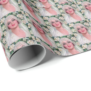 Papel De Presente Noiva Antiga com Rosas