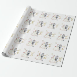 Papel De Presente Noiva Corada em Flor Cheer Noiva & Noivo