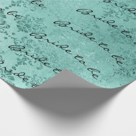 Papel De Presente Noiva De Pincel Personalizada Para Ser Aqua Damask