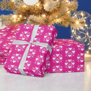 Papel De Presente Noiva e Monograma Personalizados da Fuchsia XOXO