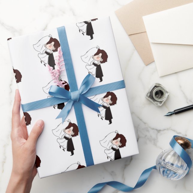 Papel De Presente Noiva e noiva em branco (Presentear)