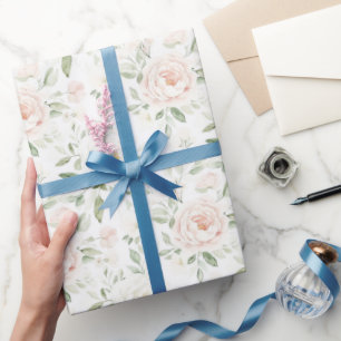 Papel De Presente Noiva Floral Rosa Bege Charmosa