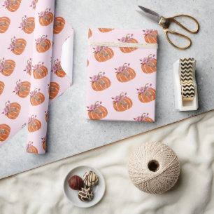 Papel De Presente Noivado bonito Rosa-Pumpkin Floral Girassol