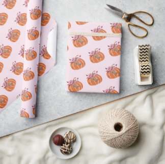 Papel De Presente Noivado bonito Rosa-Pumpkin Floral Girassol