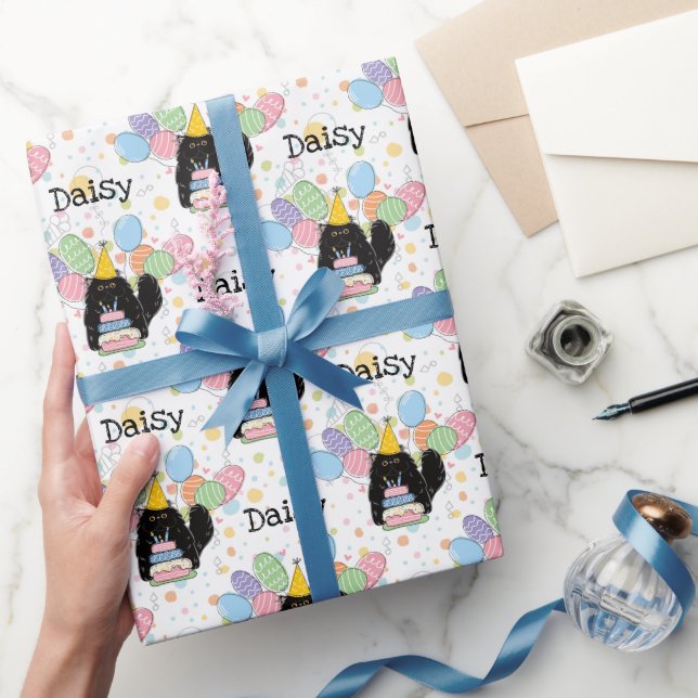 Papel De Presente Noivado de Cabelo de Cabelo Persa Negro (Presentear)