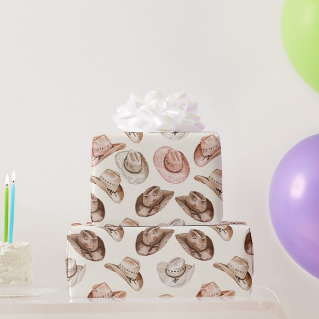 Papel De Presente Noivado de Chapéus do Sudoeste Rosa Castanho (Presentes para festas)