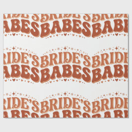Papel De Presente Noivas Retro Babes Terracotta Despedida de Solteir
