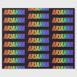 Papel De Presente Nome Arianna "ARIANNA"; Divertido & Colorido