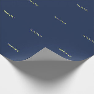 Papel De Presente Nome Azul Profissional Clássico Minimalista