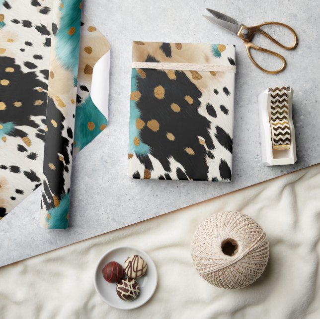 Papel De Presente Nome branco Dourado Turquesa preto (Artesanato)