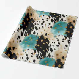 Papel De Presente Nome branco Dourado Turquesa preto