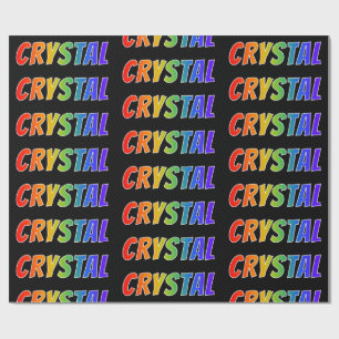 Papel De Presente Nome "CRISTAL" do arco-íris; Divertimento &