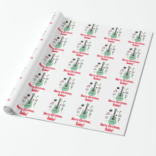 Papel De Presente Nome da guitarra do Natal customizável
