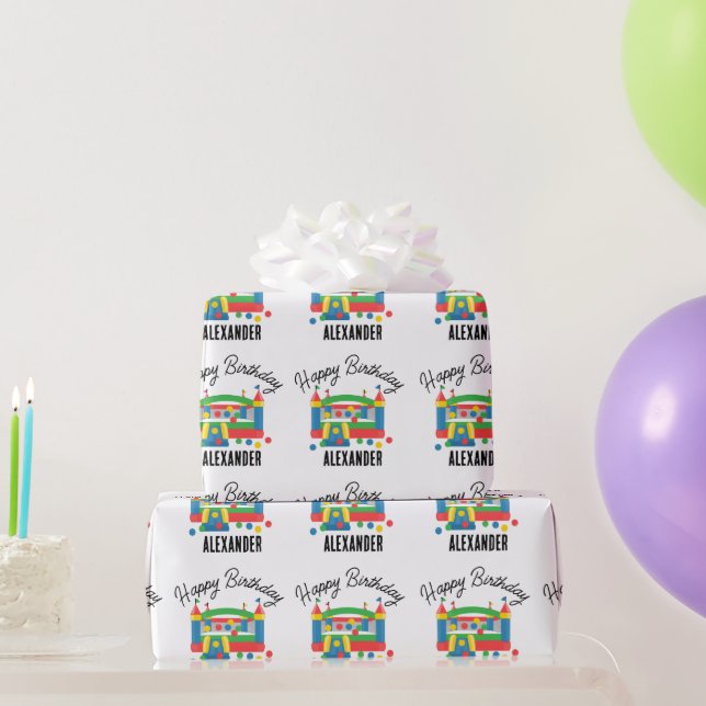 Papel De Presente Nome das Crianças do Castelo de Salto (Presentes para festas)