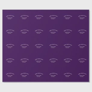 Papel De Presente nome data do 30º aniversário de casamento roxo sim