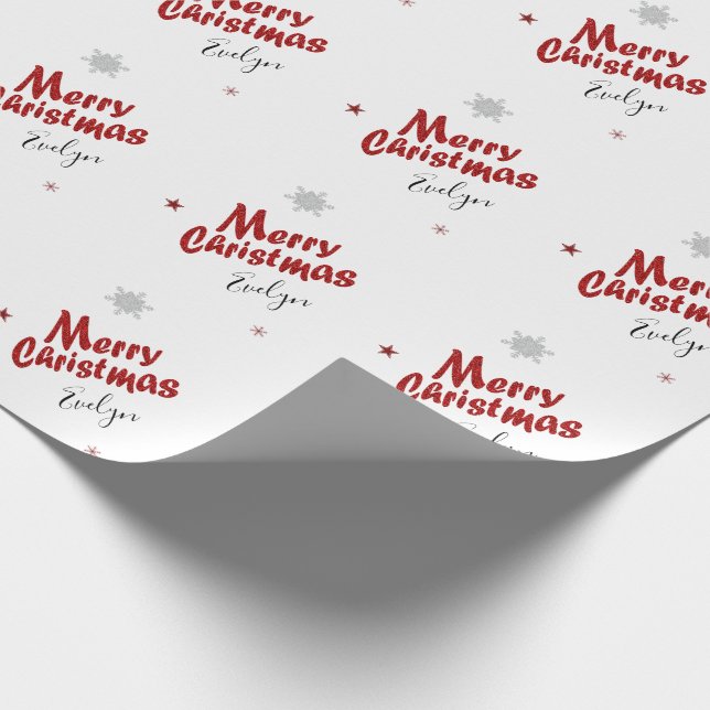 Papel De Presente Nome de Natal Elegante Personalizado (Ponta)