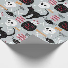 Papel De Presente Nome do Aniversário de criança do Halloween