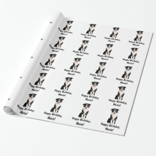 Papel De Presente Nome do filhote de cachorro de border collie