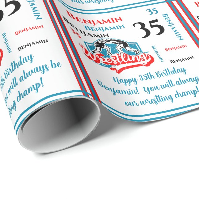 Papel De Presente Nome do Sentimento da luta Idade Aniversário (Ponta do rolo)