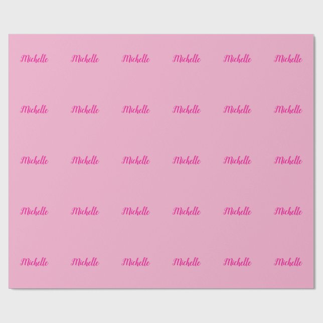 Papel De Presente Nome em escrita manual moderna profissional rosa b (Aberto)