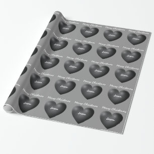 Papel De Presente Nome feito sob encomenda V03F do coração 3D gran