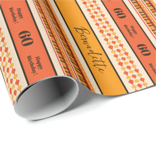 Papel De Presente Nome Idade Sentimento Étnico Bohemian Boho Orange 