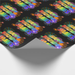 Papel De Presente Nome "JAMES", Diversão "FELIZ ANIVERSÁRIO"