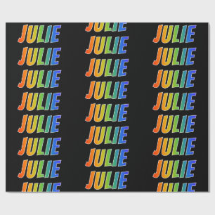 Papel De Presente Nome "JULIE" do arco-íris; Divertimento & colorid