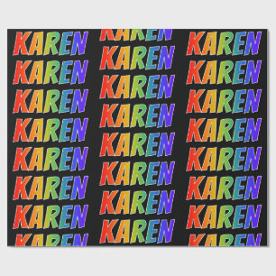 Papel De Presente Nome "KAREN" do arco-íris; Divertimento & colorid