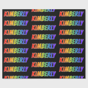 Papel De Presente Nome "KIMBERLY" do arco-íris; Divertimento &