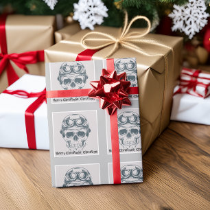 Papel De Presente Nome Legal Caveira Feliz Natal