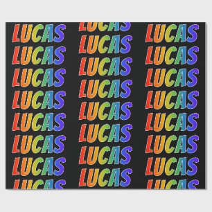 Papel De Presente Nome "LUCAS" do arco-íris; Divertimento & colorid
