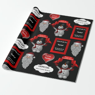 Papel De Presente Nome & lugar personalizados papai noel do amor
