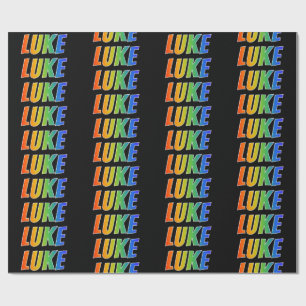 Papel De Presente Nome "LUKE" do arco-íris; Divertimento & colorido
