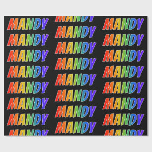 Papel De Presente Nome "MANDY" do arco-íris; Divertimento & colorido