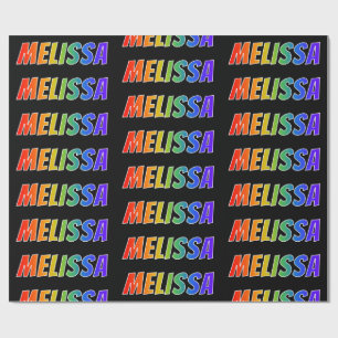 Papel De Presente Nome "MELISSA" do arco-íris; Divertimento &
