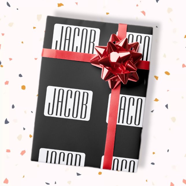 Papel De Presente Nome moderno ou nome de marca editável para negóci (Criador carregado)