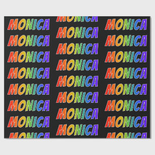 Papel De Presente Nome "MONICA" do arco-íris; Divertimento &