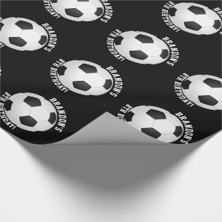 Papel De Presente Nome personalizado aniversário do futebol do tema