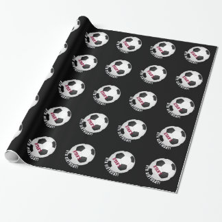 Papel De Presente Nome personalizado aniversário do futebol do tema